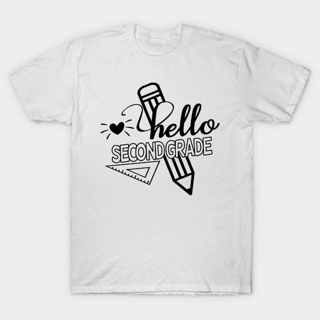 Back to School Hello 2nd Grade School T-Shirt by mo designs 95